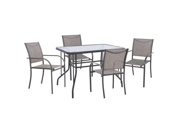 ΣΕΤ ΤΡΑΠΕΖΑΡΙΑΣ 5ΤΜΧ REDAN HM21223 ΤΡΑΠΕΖΙ & 4 ΠΟΛΥΘΡΟΝΕΣ ΣΕ ΓΚΡΙ