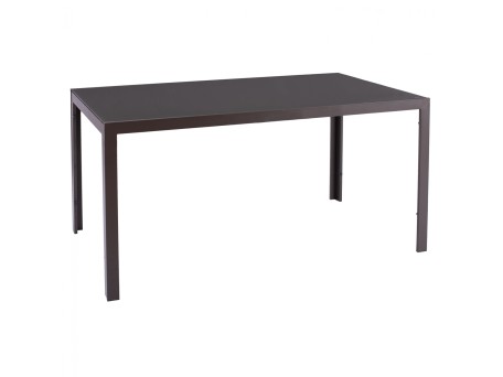 ΤΡΑΠΕΖΙ ΜΕΤΑΛΛΙΚΟ OFER ΟΡΘΟΓΩΝΙΟ ΚΑΦΕ ΜΕ ΓΥΑΛΙ ΚΑΦΕ 150X90Χ75Υεκ. HM5767.02