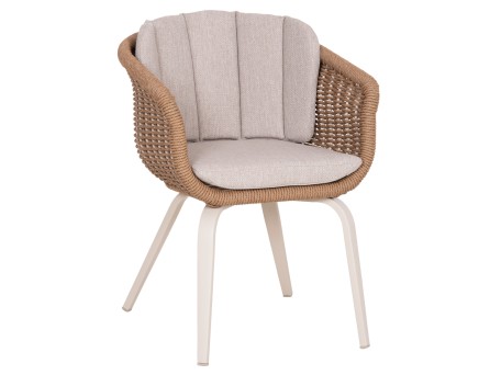 ΠΟΛΥΘΡΟΝΑ VICTUS HM6559.02 ΑΛΟΥΜΙΝΙΟ & ΜΑΞΙΛΑΡΙΑ ΜΠΕΖ-TWIST WICKER 59x68.5x75Yεκ