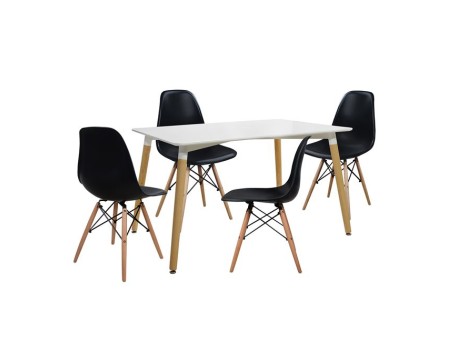 ΣΕΤ ΤΡΑΠΕΖΑΡΙΑ 5Τ ΤΡΑΠΕΖΙ MINIMAL 120x80x73 cm-TWIST ΜΑΥΡΕΣ HM10080.02