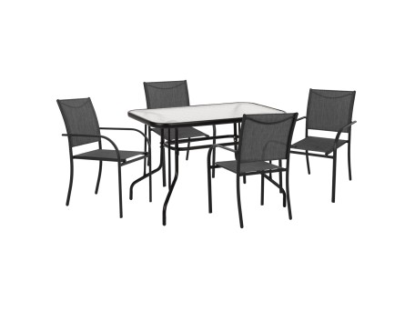 ΣΕΤ ΤΡΑΠΕΖΑΡΙΑΣ 5ΤΜΧ REDAN HM21223.01 ΤΡΑΠΕΖΙ & 4 ΠΟΛΥΘΡΟΝΕΣ ΣΕ ΜΑΥΡΟ