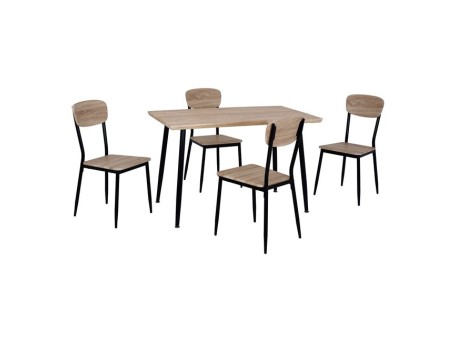 ΣΕΤ ΤΡΑΠΕΖΑΡΙΑΣ 5ΤΜΧ HM10348.01 SONAMA ΕΠΙΦΑΝΕΙΑ ΚΑΙ ΜΑΥΡΑ ΠΟΔΙΑ 120x70x76,5Y cm