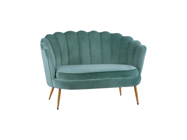 ΚΑΝΑΠΕΣ 2ΘΕΣΙΟΣ COQUILLE HM8627.07 ΑΠΟ ΦΥΣΤΙΚΙ ΒΕΛΟΥΔΟ ΜΕ ΧΡΥΣΑ ΠΟΔΙΑ 130x81x86Υ εκ.