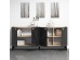 ΜΠΟΥΦΕΣ ΜΕΛΑΜΙΝΗΣ HM9045.01 NATURAL WOOD - ΜΑΥΡΟ ΜΑΡΜΑΡΟ 180x41x77,8Y εκ.