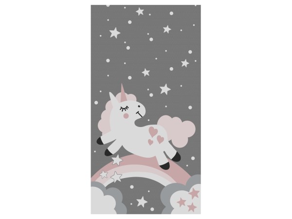 ΠΑΙΔΙΚΟ ΧΑΛΙ ΜΕ ΚΡΟΣΙΑ ΣΕΙΡΑ KIDDER HM7678.15 UNICORN ΓΚΡΙ 80Χ150 εκ.