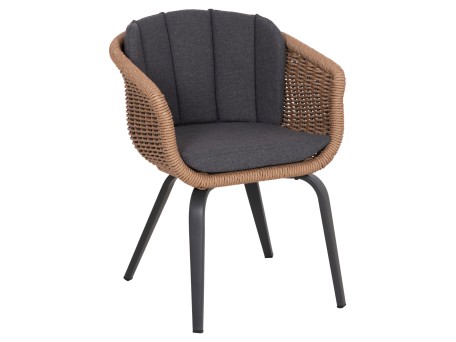 ΠΟΛΥΘΡΟΝΑ VICTUS HM6559.01 ΑΛΟΥΜΙΝΙΟ & ΜΑΞΙΛΑΡΙΑ ΓΚΡΙ-TWIST WICKER 59x68.5x75Yεκ