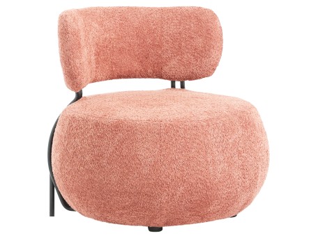 ΠΟΛΥΘΡΟΝΑ ΣΤΡΟΓΓΥΛΗ KARSEN ΗΜ9598.02 ΡΟΖ ΜΠΟΥΚΛΕ ΥΦΑΣΜΑ 75x75x75Υ εκ.