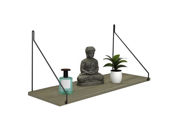 ΡΑΦΙ ΤΟΙΧΟΥ AGILAN ΜΕΛΑΜΙΝΗΣ HM9183.12 OLIVE GREY 72x20x27Y εκ.