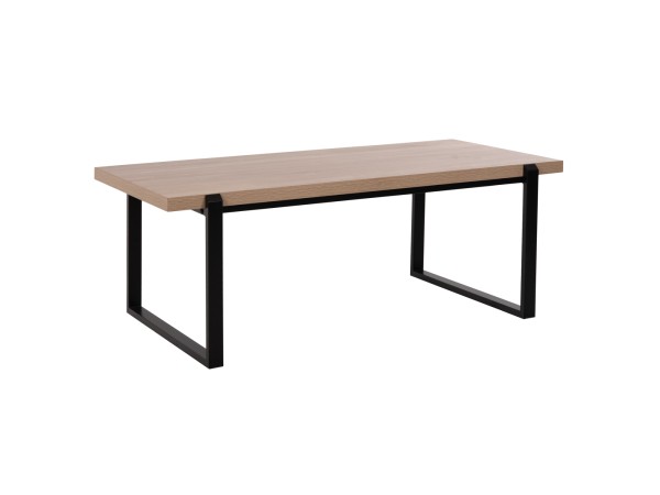 ΤΡΑΠΕΖΙ ΣΑΛΟΝΙΟΥ SHABEN HM9585.03 MDF SONOMA-ΜΑΥΡΗ ΜΕΤΑΛΛΙΚΗ ΒΑΣΗ 120x60X46Yεκ.