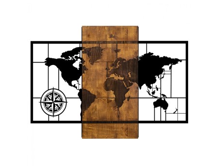 ΔΙΑΚΟΣΜΗΤΙΚΟ ΤΟΙΧΟΥ ΞΥΛΙΝΟ ΜΕ ΜΕΤΑΛΛΙΚO ΠΑΓΚΟΣΜΙΟ ΧΑΡΤΗ 85Χ58 HM7223