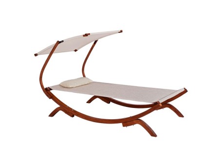 ΞΑΠΛΩΣΤΡΑ ΠΑΡΑΛΙΑΣ ΞΥΛΙΝΗ ΚΑΡΥΔΙ-ΜΠΕΖ ΜΕ ΣΚΙΑΣΤΡΟ COLBY HM5671.02 105X221X162Υ εκ.