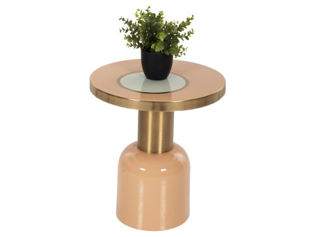 ΒΟΗΘΗΤΙΚΟ ΤΡΑΠΕΖΑΚΙ ERODE HM4249.08 ΜΕΤΑΛΛΟ ΣΟΜΟΝ-ΧΡΥΣΟ-ΜΠΕΖ Φ40,5x45,5Υ εκ.