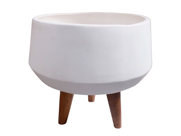 ΓΛΑΣΤΡΑ ΕΣΩΤ.ΧΩΡΟΥ QUAN HM4680.02S FIBER CEMENT ΛΕΥΚΟ--ΒΑΣΗ TEAK Φ40x50Υεκ