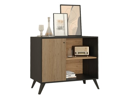 ΜΠΟΥΦΕΣ-ΚΟΝΣΟΛΑ ΜΕΛΑΜΙΝΗΣ KRUDEN HM9442.11 ΜΑΥΡΟ-ΦΥΣΙΚΟ 100x40x78.5Υεκ.