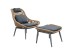 ΠΟΛΥΘΡΟΝΑ LOUNGE ΜΕ ΥΠΟΠΟΔΙΟ REMVAZZO HM6561.01 ΑΛΟΥΜΙΝΙΟ ΓΚΡΙ--WICKER 89x94x98Υεκ