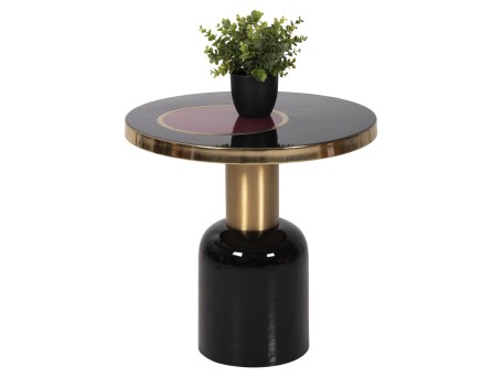 ΒΟΗΘΗΤΙΚΟ ΤΡΑΠΕΖΑΚΙ ERODE HM4248.01 ΜΕΤΑΛΛΟ ΜΑΥΡΟ-ΧΡΥΣΟ-ΚΕΡΑΣΙ Φ50,5x50Υ εκ.