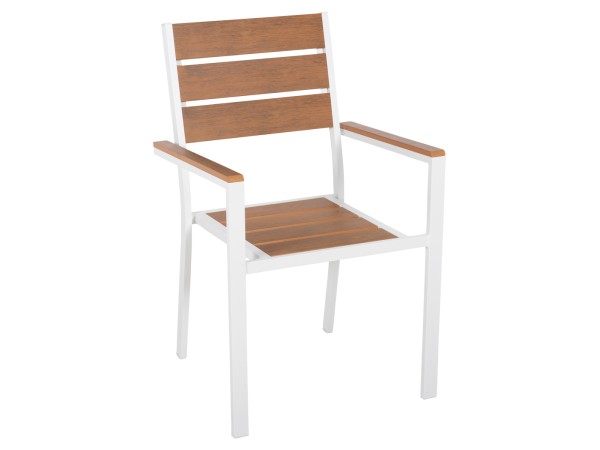ΠΟΛΥΘΡΟΝΑ ΑΛΟΥΜΙΝΙΟΥ SAGA HM5981.01 ΛΕΥΚΗ-POLYWOOD ΣΕ ΦΥΣΙΚΟ 55x55x86Υεκ.