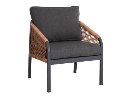 ΠΟΛΥΘΡΟΝΑ ΑΛΟΥΜΙΝΙΟΥ MAYBEL HM6283.01 ΑΝΘΡΑΚΙ ΜΕ ΚΑΦΕ P.E.RATTAN 67x74x72-87Υεκ.