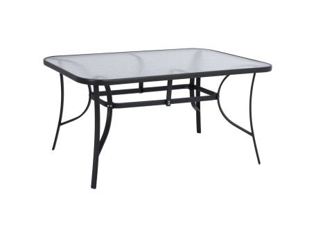 ΤΡΑΠΕΖΙ BRUNO 150X90Χ72Υεκ. ΓΚΡΙ ΜΕΤΑΛΛΙΚΟ ΜΕ ΓΥΑΛΙΝΗ ΕΠΙΦΑΝΕΙΑ HM5145.01