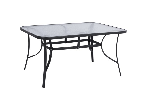 ΤΡΑΠΕΖΙ BRUNO 150X90Χ72Υεκ. ΓΚΡΙ ΜΕΤΑΛΛΙΚΟ ΜΕ ΓΥΑΛΙΝΗ ΕΠΙΦΑΝΕΙΑ HM5145.01