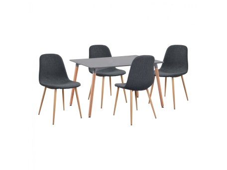 ΣΕΤ ΤΡΑΠΕΖΑΡΙΑΣ 5 ΤΜΧ ΤΡΑΠΕΖΙ MINIMAL ΜΕ ΚΑΡΕΚΛΕΣ LEONARDO ΓΚΡΙ HM11330.10