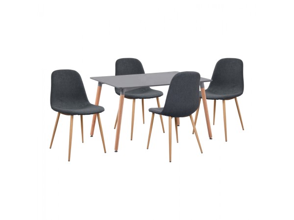 ΣΕΤ ΤΡΑΠΕΖΑΡΙΑΣ 5 ΤΜΧ ΤΡΑΠΕΖΙ MINIMAL ΜΕ ΚΑΡΕΚΛΕΣ LEONARDO ΓΚΡΙ HM11330.10