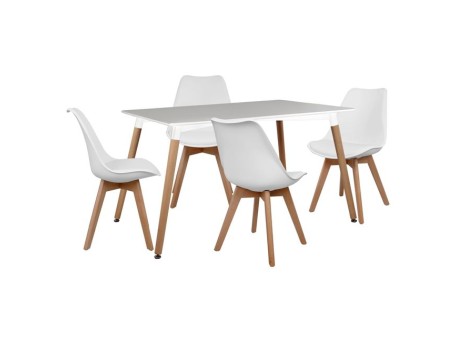 ΣΕΤ ΤΡΑΠΕΖΑΡΙΑΣ 5ΤΜΧ HM10193.01 ΜΕ ΤΡΑΠΕΖΙ MINIMAL ΚΑΙ VEGAS ΛΕΥΚΕΣ 120x80x73 cm