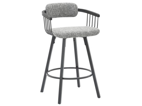 ΣΚΑΜΠΟ ΜΠΑΡ ΠΕΡΙΣΤΡΕΦΟΜΕΝΟ LANG HM9990.02 ΜΑΥΡΟ ΜΕΤΑΛΛΟ-ΓΚΡΙ ΥΦΑΣΜΑ 51,5x48,5x89,5Υεκ