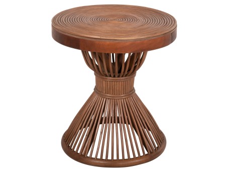 ΤΡΑΠΕΖΑΚΙ ΒΟΗΘΗΤΙΚΟ CIRCE HM9869 ΦΥΣΙΚΟ RΑΤΤΑΝ ΣΕ ΚΑΦΕ ΧΡΩΜΑ Φ40x45,5Υεκ.