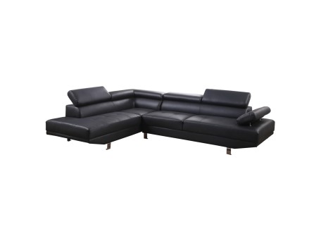 ΚΑΝΑΠΕΣ ΓΩΝΙΑ GORO ΑΡΙΣΤΕΡΗ HM3084.02L ΑΠΟ ΜΑΥΡΟ PU 270x200x87Υεκ