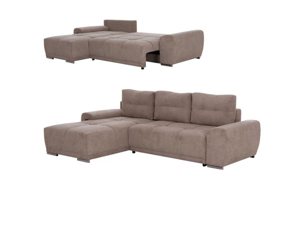 ΚΑΝΑΠΕΣ ΚΡΕΒΑΤΙ ΑΡΙΣΤΕΡΗ ΓΩΝΙΑ COMFYRA HM3336.03L ΜΠΕΖ ΥΦΑΣΜΑ 268x180x83Υεκ