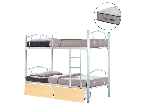 ΚΟΥΚΕΤΑ ΜΕ 2 ΣΥΡΤΑΡΙΑ SONAMA & ΣΤΡΩΜΑΤΑ 90X190εκ FLOOR HM10749.02 ΜΕΤΑΛΛΟ ΛΕΥΚΟ ΚΟΥΚΕΤΑ ΜΕ 2 ΣΥΡΤΑΡΙΑ SONAMA & ΣΤΡΩΜΑΤΑ 90X190εκ FLOOR HM10749.02 ΜΕΤΑΛΛΟ ΛΕΥΚΟ