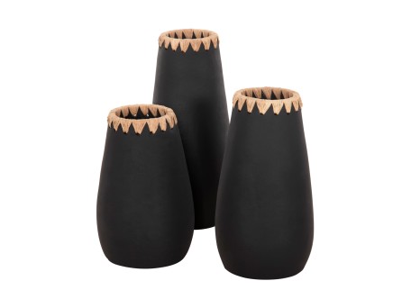 ΣΕΤ 3ΤΜΧ ΔΙΑΚΟΣΜΗΤΙΚΑ ΒΑΖΑ HM4372 ΤΕΡΑΚΟΤΑ ΣΕ ΜΑΥΡΟ ΜΕ ΠΛΕΞΗ ΨΑΘΑΣ ΣΤΟ ΣΤΟΜΙΟ