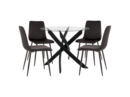 ΣΕΤ ΤΡΑΠΕΖΑΡΙΑΣ ΕΣ.ΧΩΡΟΥ 5ΤΜΧ JAFARU HM11073 ΜΕΤΑΛΛΟ--ΒΕΛΟΥΔΟ ΣΕ ΜΑΥΡΟ