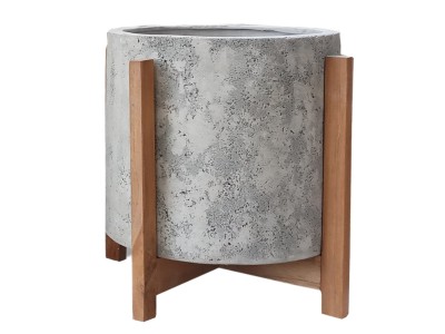 ΓΛΑΣΤΡΑ ΕΣΩΤ.ΧΩΡΟΥ HOFF HM4682.03M FIBER CEMENT ΓΚΡΙ-TEAK ΒΑΣΗ Φ39x40Υεκ