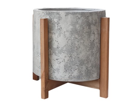 ΓΛΑΣΤΡΑ ΕΣΩΤ.ΧΩΡΟΥ HOFF HM4682.03M FIBER CEMENT ΓΚΡΙ-TEAK ΒΑΣΗ Φ39x40Υεκ