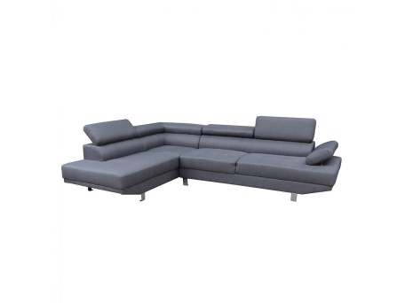 ΚΑΝΑΠΕΣ ΓΩΝΙΑ ΑΡΙΣΤΕΡΗ GORO HM3085.10L ΓΚΡΙ ΥΦΑΣΜΑ 270x200x87Y εκ.