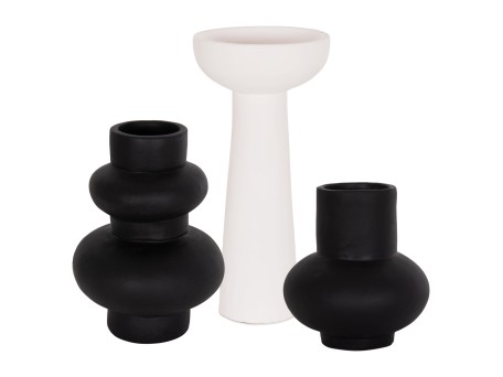 ΣΕΤ 3 ΕΠΙΤΡΑΠΕΖΙΑ ΔΙΑΚΟΣΜΗΤΙΚΑ ΒΑΖΑ LEKKAN ΗΜ21142.01 ΤΕΡΑΚΟΤΑ ΣΕ ΛΕΥΚΟ & ΜΑΥΡΟ