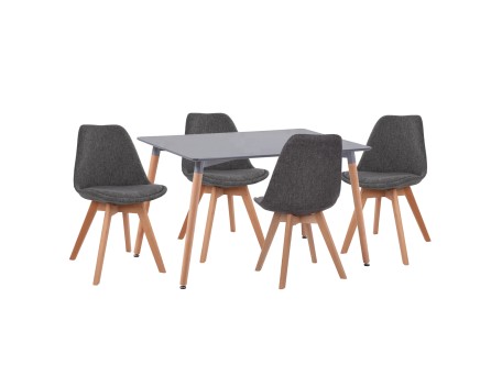 ΣΕΤ ΤΡΑΠΕΖΑΡΙΑΣ 5ΤΜΧ VEGAS HM21177 MDF TOP ΣΕ ΓΚΡΙ--ΥΦΑΣΜΑ ΣΕ ΓΚΡΙ