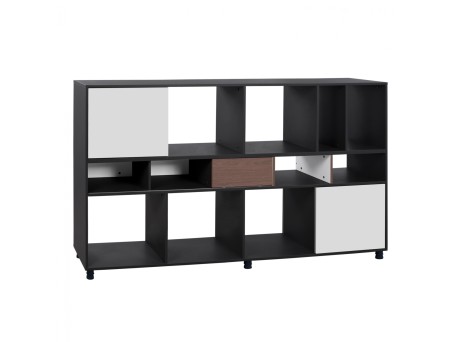 ΒΙΒΛΙΟΘΗΚΗ - ΡΑΦΙΕΡΑ RYLAN ΓΡΑΦΕΙΟΥ ΕΠΑΓΓΕΛΜΑΤΙΚΗ ΚΑΡΥΔΙ ΚΑΙ ΓΚΡΙ 220Χ40Χ120 εκ HM2099