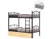 ΚΟΥΚΕΤΑ ΜΕ 2 ΣΥΡΤΑΡΙΑ SONAMA & ΣΤΡΩΜΑΤΑ 90X190εκ FLOOR HM10749.04 ΜΕΤΑΛΛΟ ΜΑΥΡΟ