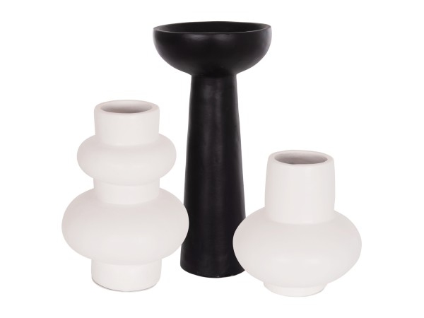 ΣΕΤ 3 ΕΠΙΤΡΑΠΕΖΙΑ ΔΙΑΚΟΣΜΗΤΙΚΑ ΒΑΖΑ LEKKAN ΗΜ21142.02 ΤΕΡΑΚΟΤΑ ΣΕ ΛΕΥΚΟ & ΜΑΥΡΟ