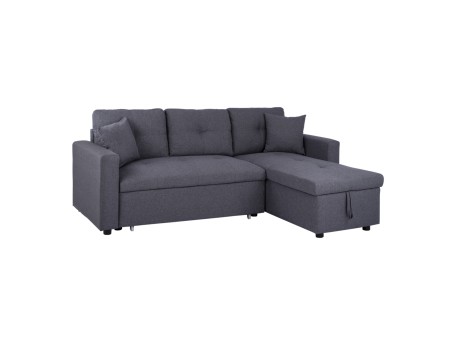 ΚΑΝΑΠΕΣ ΓΩΝΙΑ ΚΡΕΒΑΤΙ WAYNE 224x147x85Υεκ. HM3028.11 ΓΚΡΙ ΥΦΑΣΜΑ