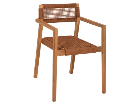 ΠΟΛΥΘΡΟΝΑ CHARLOTTE HM9637.01 ΞΥΛΟ TEAK ΦΥΣΙΚΟ & ΚΑΦΕ ΣΧΟΙΝΙ 59x54x83Y εκ.