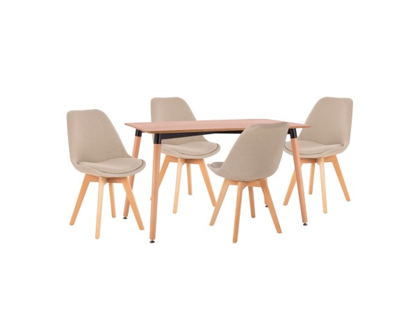 ΣΕΤ ΤΡΑΠΕΖΑΡΙΑΣ 5ΤΜΧ VEGAS HM21180 MDF TOP ΣΕ ΦΥΣΙΚΟ--ΥΦΑΣΜΑ ΜΠΕΖ