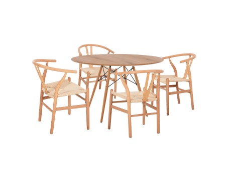 ΣΕΤ ΤΡΑΠΕΖΑΡΙΑΣ 5ΤΜΧ BRAVE HM21188 ΜΕ 4 ΚΑΡΕΚΛΕΣ & ΣΤΡΟΓΓΥΛΟ ΤΡΑΠΕΖΙ