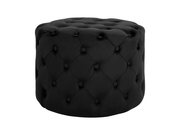 ΣΚΑΜΠΟ KASSIE ΜΑΥΡΟ ΒΕΛΟΥΔΟ ΤΥΠΟΥ CHESTERFIELD HM8406.04 Φ60x43Υ εκ.