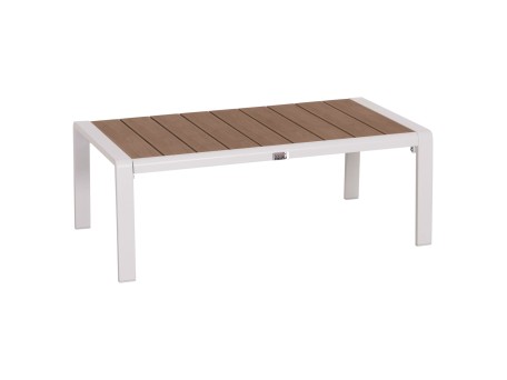 ΤΡΑΠΕΖΑΚΙ ΞΑΠΛΩΣΤΡΑΣ BENTRY HM6276.01 ΑΛΟΥΜΙΝΙΟ ΛΕΥΚΟ--POLYWOOD 100x56x35Υεκ.