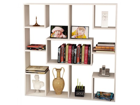 ΒΙΒΛΙΟΘΗΚΗ YOLANTHE ΜΕΛΑΜΙΝΗΣ HM9029.01 ΛΕΥΚΗ 120x22x123,6Υ εκ.