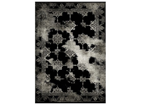 ΧΑΛΙ ΣΑΛΟΝΙΟΥ VINTAGE ΜΕ ΚΡΟΣΙΑ JOSIANE ΜΑΥΡΟ  HM7676.17 80X150εκ.